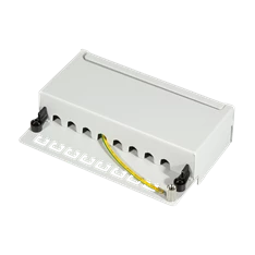 Logilink NP0016A Cat.6 Patch Panel 8 portos árnyékolt, asztali, világosszürke
