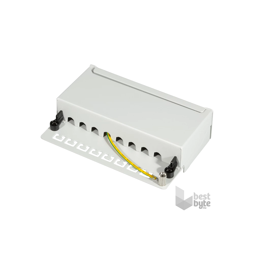 Logilink NP0016A Cat.6 Patch Panel 8 portos árnyékolt, asztali, világosszürke