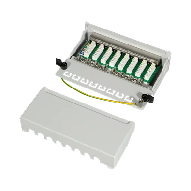 Logilink NP0016A Cat.6 Patch Panel 8 portos árnyékolt, asztali, világosszürke