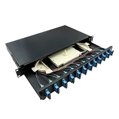 Logilink F12SD2B Optikai kábel elosztó, 19" (ODF) SC-DX 12 P
