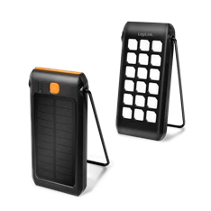 Logilink PA0273 Mobil Power Bank, LiPo, 10.000mAh, napelemes, PD 18W, fekete