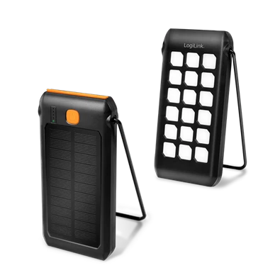 Logilink PA0273 Mobil Power Bank, LiPo, 10.000mAh, napelemes, PD 18W, fekete