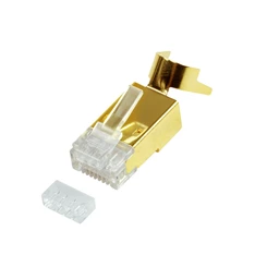 Logilink MP0048 RJ45 moduláris csatlakozó, Cat.8.1/Cat.6A, árnyékolt, aranyozott, 10 db