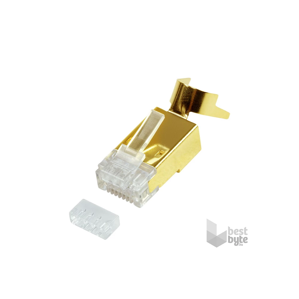 Logilink MP0048 RJ45 moduláris csatlakozó, Cat.8.1/Cat.6A, árnyékolt, aranyozott, 10 db