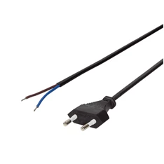 Logilink CP137 Tápkábel, CEE 7/16 nyitott vég, fekete, 1,5 m