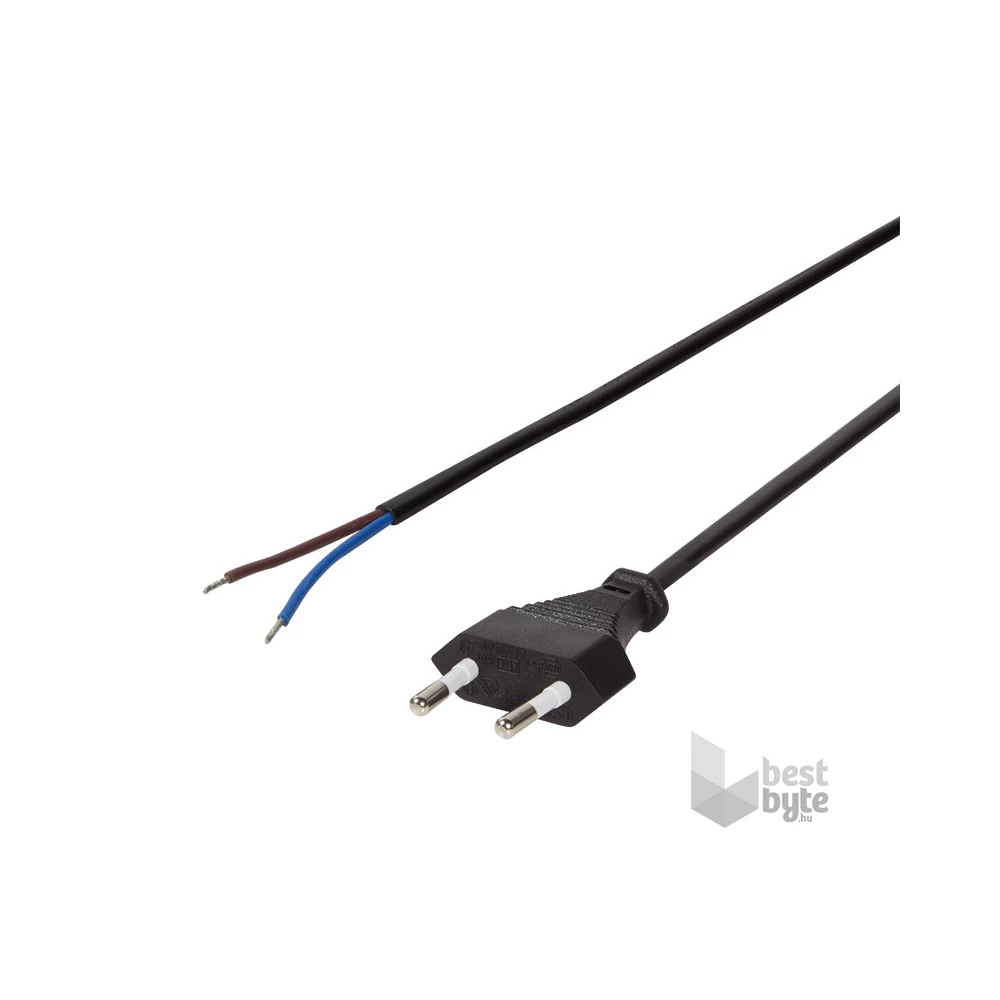 Logilink CP137 Tápkábel, CEE 7/16 nyitott vég, fekete, 1,5 m