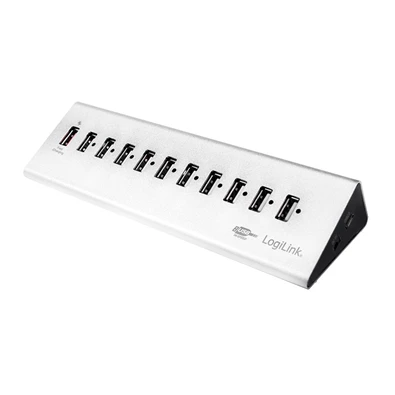 Logilink UA0226 USB 2.0 HUB 10+1-port, alumínium, tápegységgel együtt