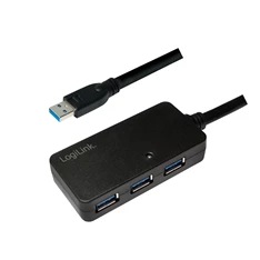 Logilink UA0262 USB 3.0 aktív átjátszó kábel 4-port elosztóval, 10m