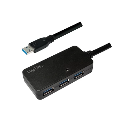 Logilink UA0262 USB 3.0 aktív átjátszó kábel 4-port elosztóval, 10m