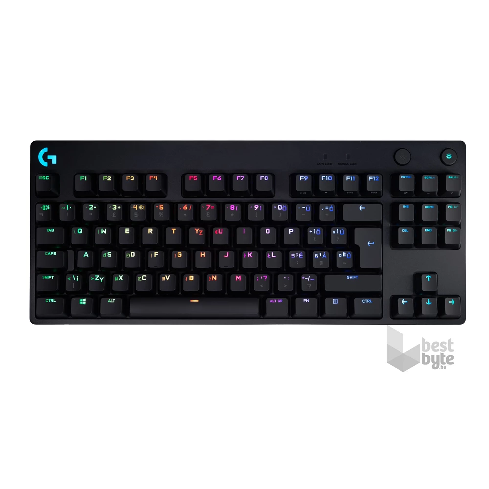 Logitech G Pro lézergravírozott magyar kiosztású fekete gamer billentyűzet (GX Blue Clicky switch)