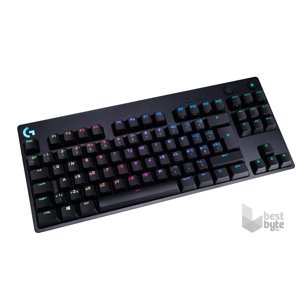 Logitech G Pro lézergravírozott magyar kiosztású fekete gamer billentyűzet (GX Blue Clicky switch)