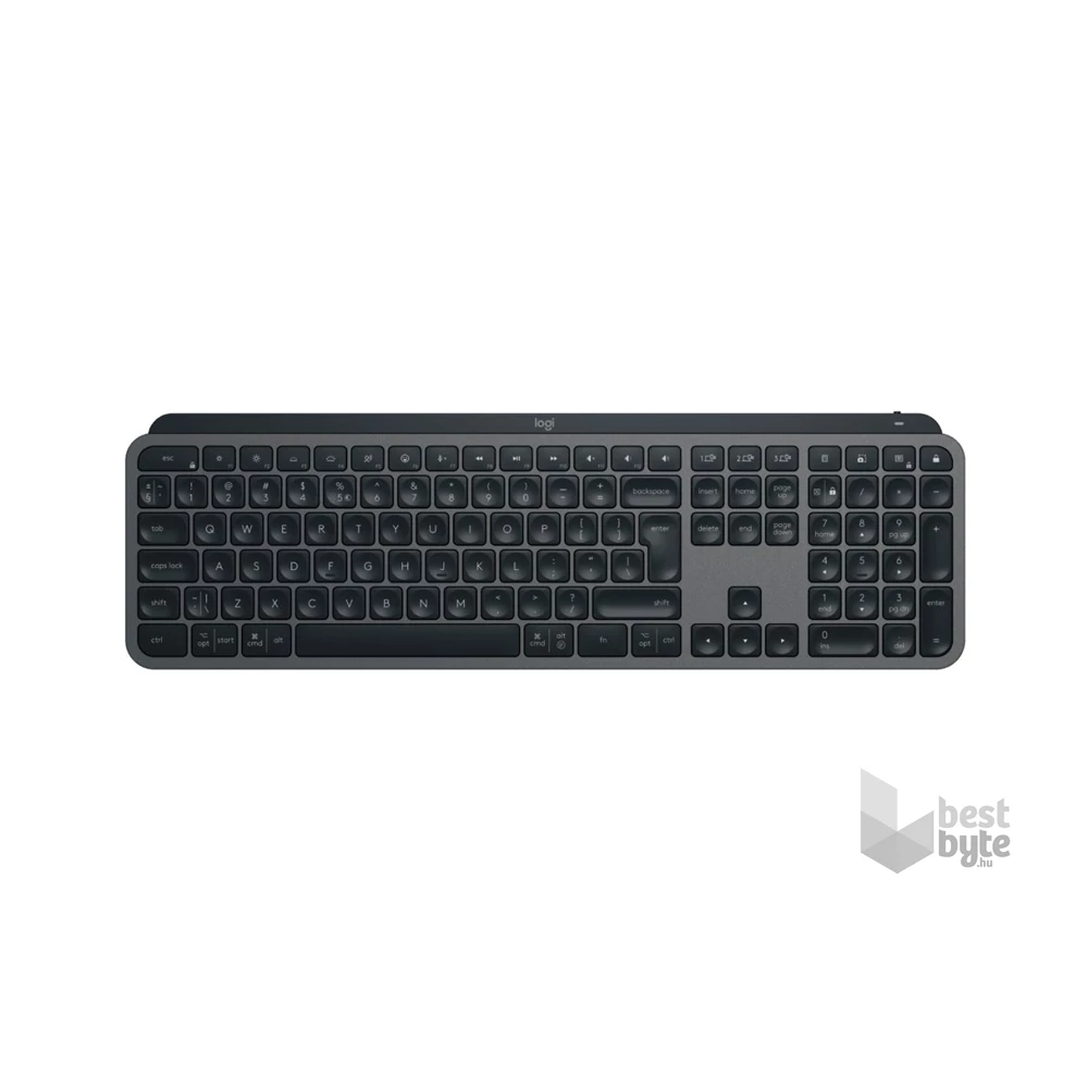 Logitech  MX Keys S lézergravírozott magyar kiosztású grafitszürke vezeték nélküli billentyűzet