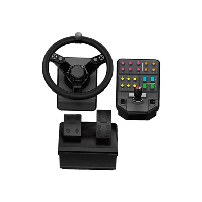 Logitech Saitek Farm Sim fekete kormány + pedál + oldalpanel csomag