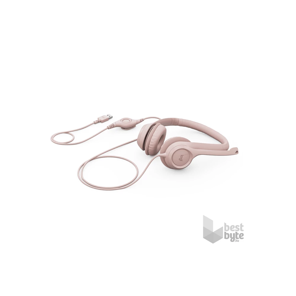 Logitech H390 USB headset rózsaszín