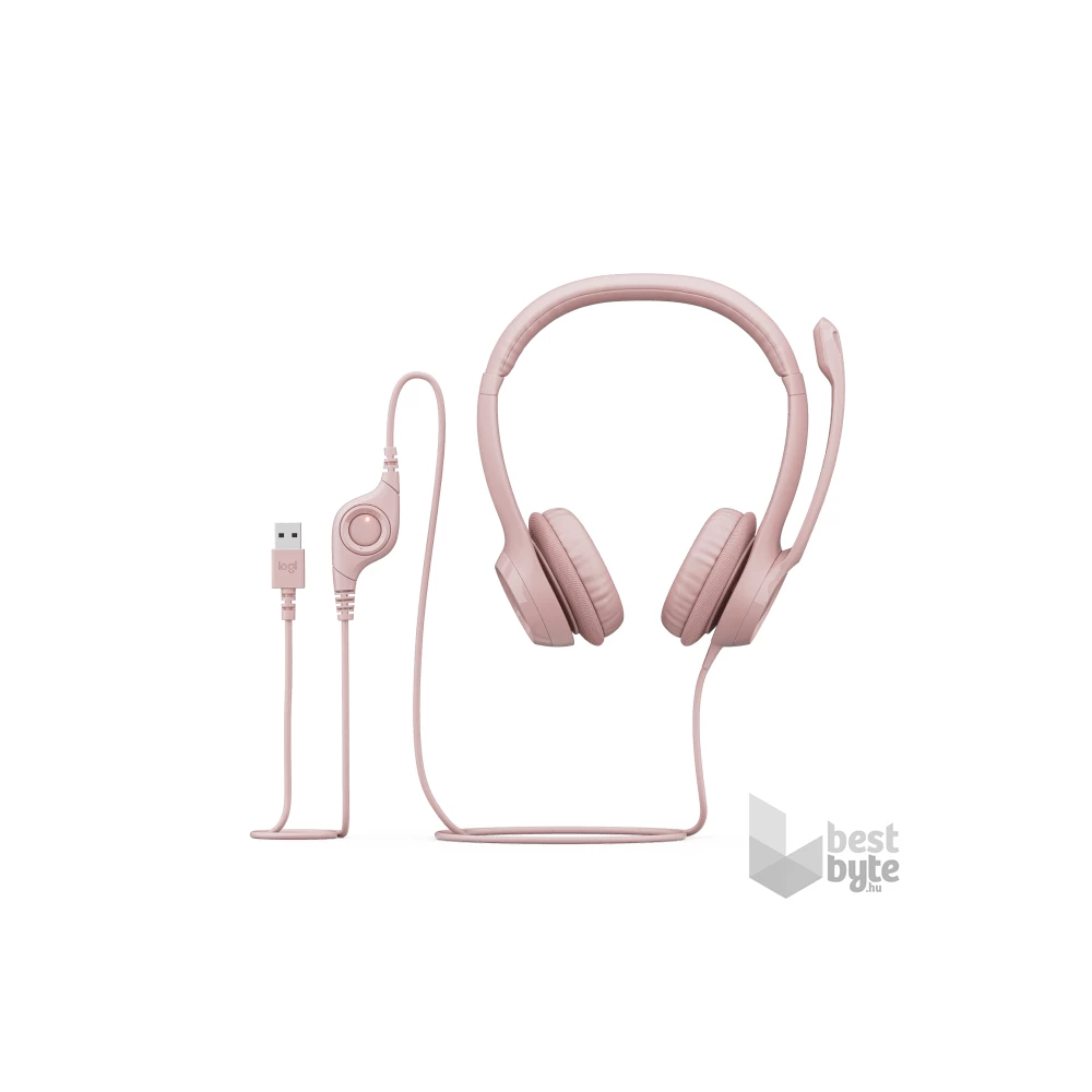 Logitech H390 USB headset rózsaszín