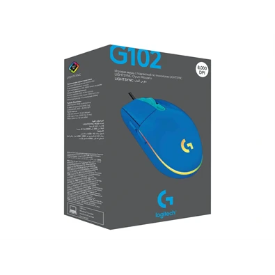Logitech G102 Lightsync kék gamer egér