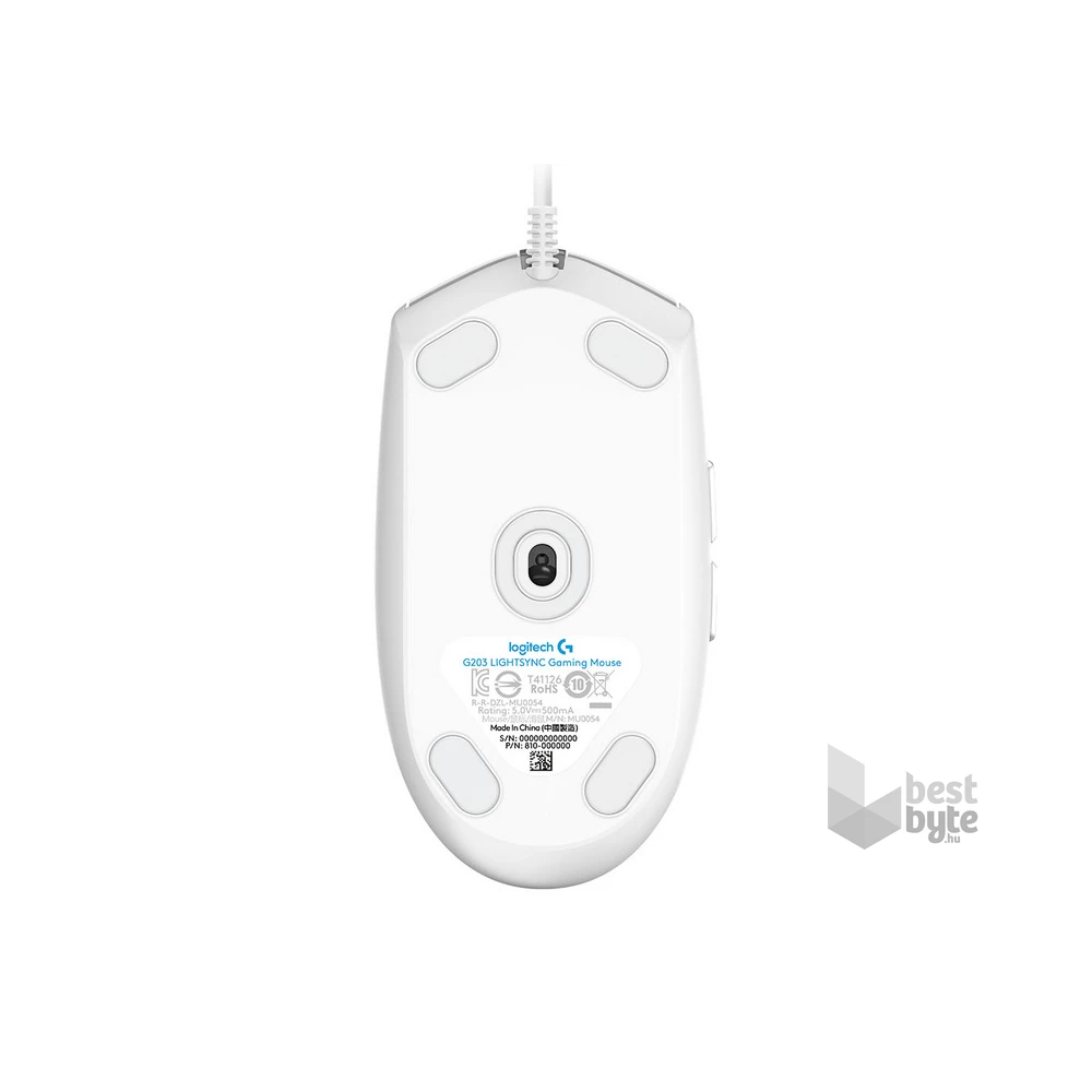 Logitech G203 Lightsync fehér gamer egér
