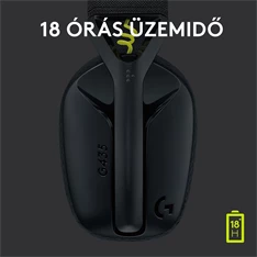 Logitech G435 Lightspeed Dolby Atmos 7.1 Surround Wireless fekete vezeték nélküli gamer headset