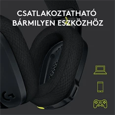 Logitech G435 Lightspeed Dolby Atmos 7.1 Surround Wireless fekete vezeték nélküli gamer headset