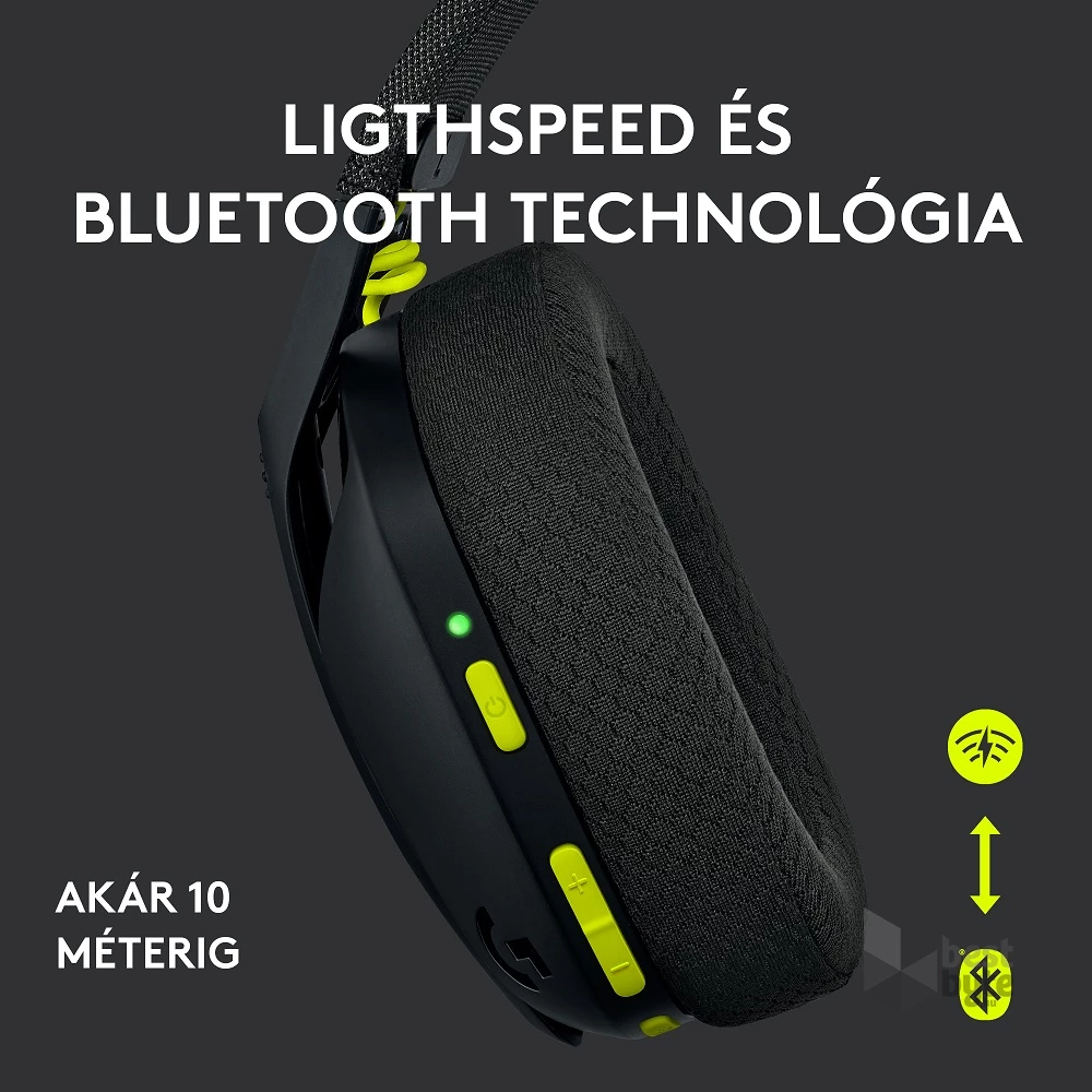 Logitech G435 Lightspeed Dolby Atmos 7.1 Surround Wireless fekete vezeték nélküli gamer headset