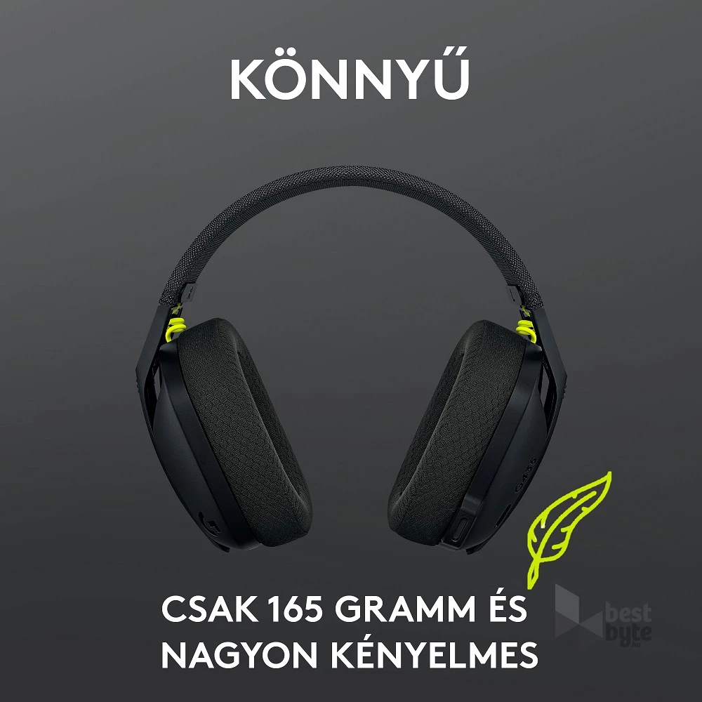 Logitech G435 Lightspeed Dolby Atmos 7.1 Surround Wireless fekete vezeték nélküli gamer headset