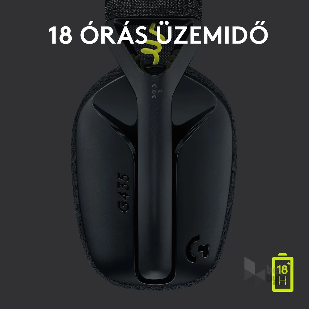 Logitech G435 Lightspeed Dolby Atmos 7.1 Surround Wireless fekete vezeték nélküli gamer headset