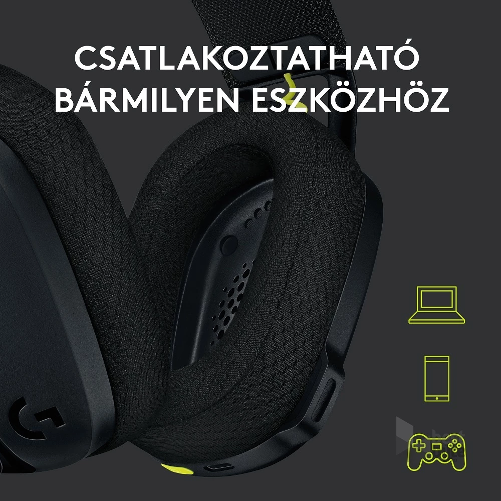 Logitech G435 Lightspeed Dolby Atmos 7.1 Surround Wireless fekete vezeték nélküli gamer headset
