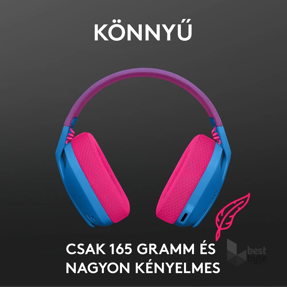 Logitech G435 Lightspeed Dolby Atmos 7.1 Surround Wireless kék vezeték nélküli gamer headset