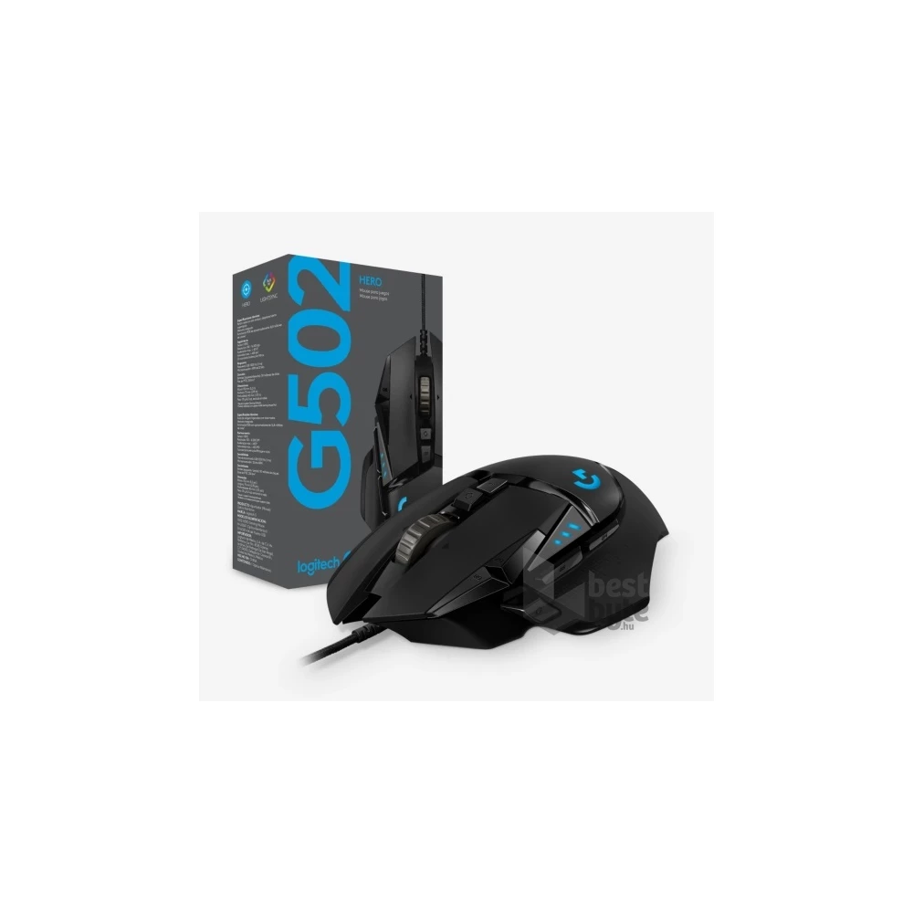 Logitech G502 HERO USB fekete gamer egér