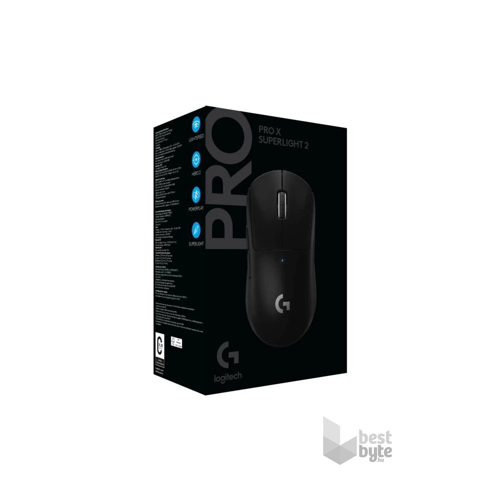 Logitech G PRO X SUPERLIGHT 2 LIGHTSPEED vezeték nélküli fekete gamer egér