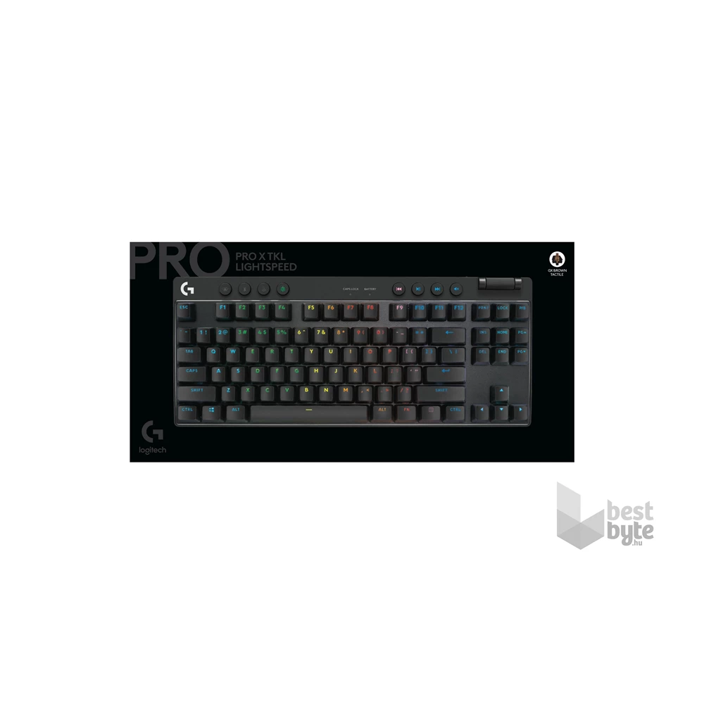 Logitech G PRO X TKL LIGHTSPEED US vezeték nélküli RGB fekete gamer billentyűzet