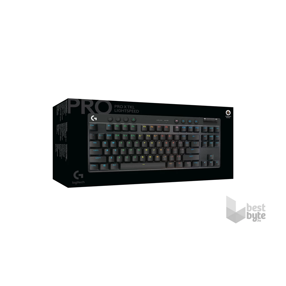 Logitech G PRO X TKL LIGHTSPEED US vezeték nélküli RGB fekete gamer billentyűzet