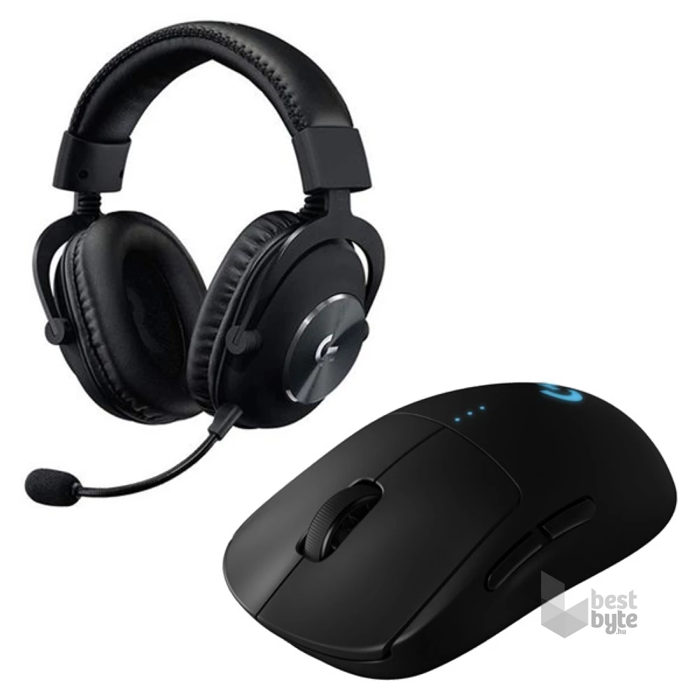 Logitech G PRO vezeték nélküli gamer egér és G PRO X USB fekete vezetékes gamer headset bundle
