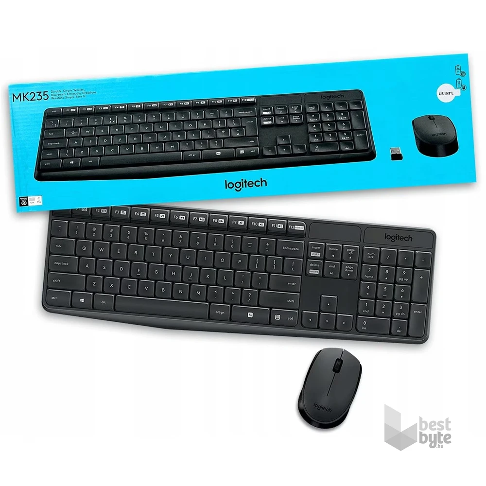Logitech MK235 HUN fekete vezeték nélküli billentyűzet + egér