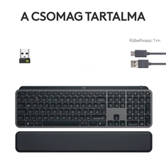 Logitech MX Keys S Plus US fekete billentyűzet