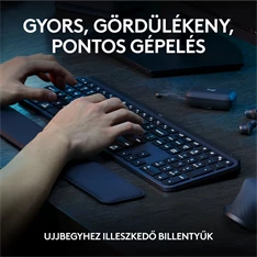 Logitech MX Keys S Plus US fekete billentyűzet