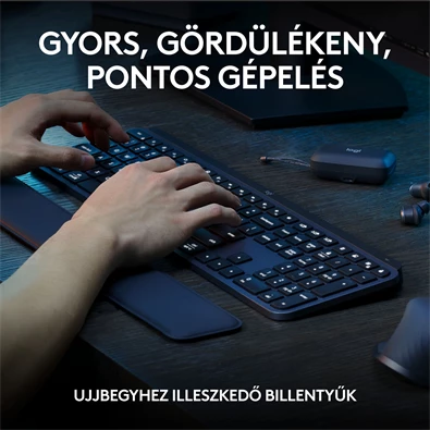 Logitech MX Keys S Plus US fekete billentyűzet