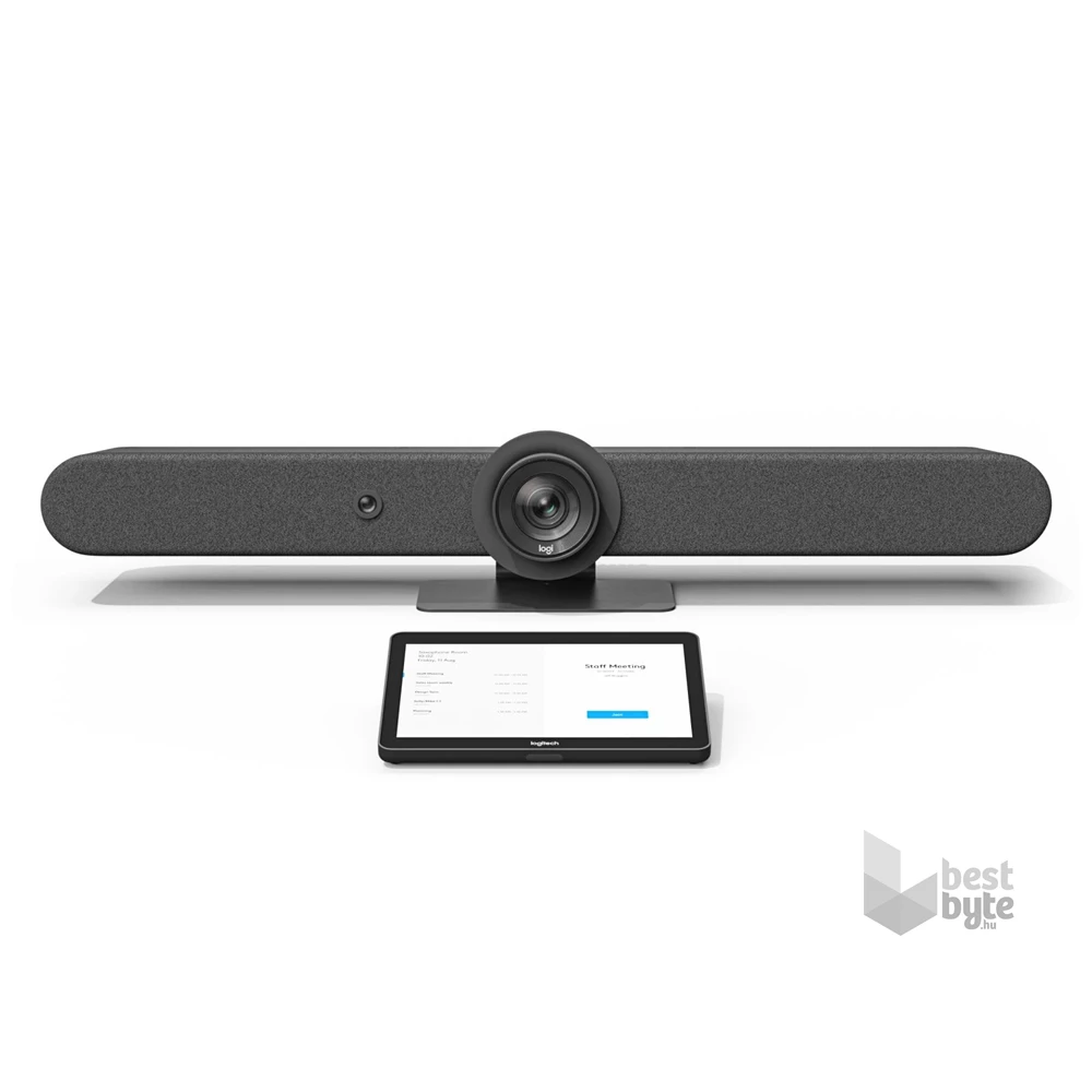 Logitech Rally Bar ConferenceCam rendszer (3840x2160 képpont, 90°-os látótér, mikrofon Ultra HD, fekete) webkamera