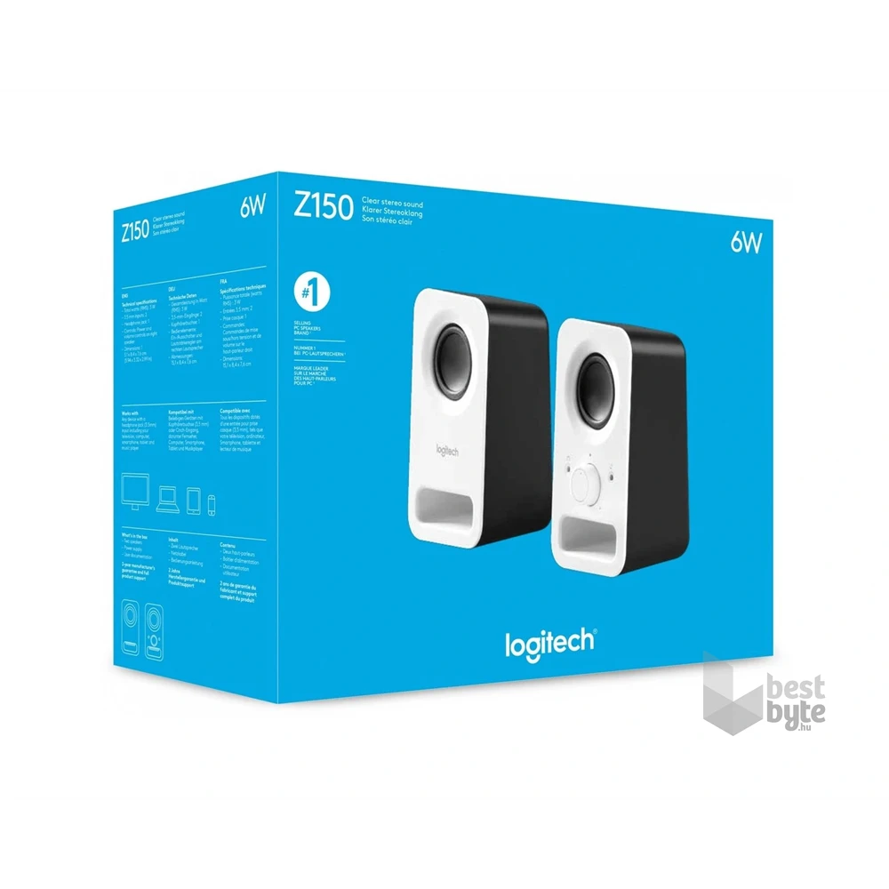 Logitech Z150 jack 2.0 6W fehér hangszóró