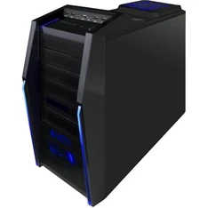 M-Tech NOB09A-BK BLUE LED táp nélküli fekete ATX ház