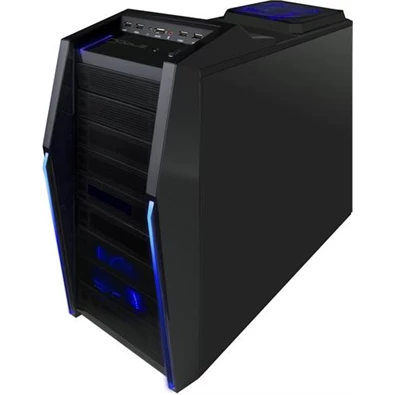 M-Tech NOB09A-BK BLUE LED táp nélküli fekete ATX ház