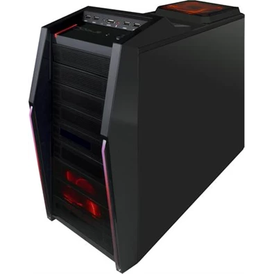 M-Tech NOB09A-BK RED LED táp nélküli fekete ATX ház
