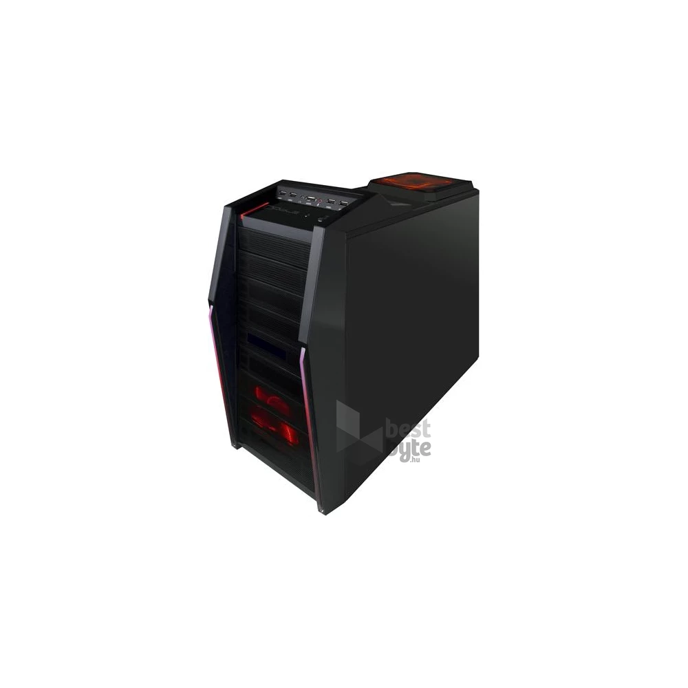 M-Tech NOB09A-BK RED LED táp nélküli fekete ATX ház