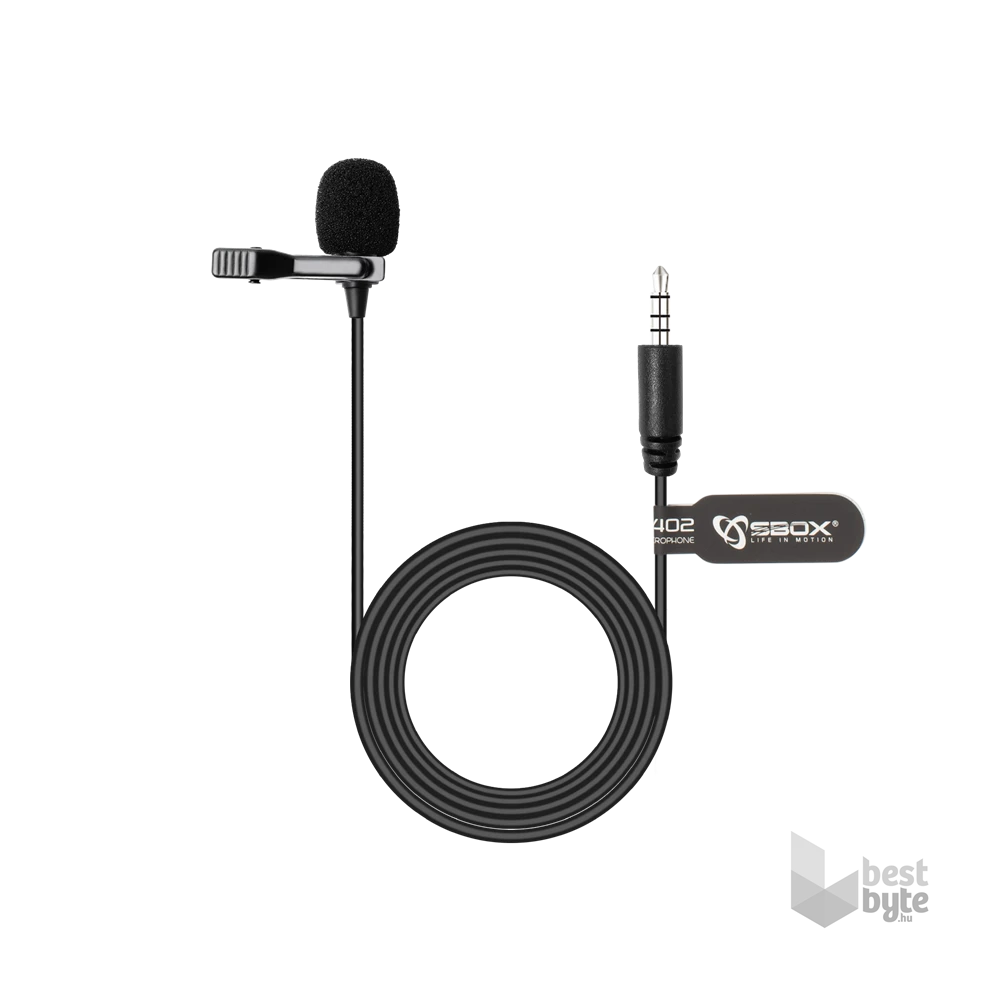 SBOX PM-402 Csiptethető mikrofon, 3.5 mm