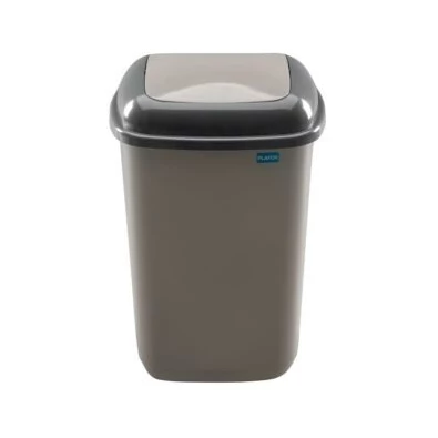 Plafor Quatro Mocca 12 literes szürke/kávé rugós billenő fedeles szemetes
