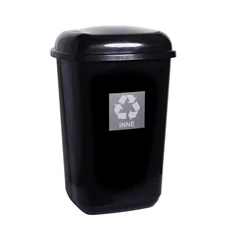 Plafor Quatro MOCCA 45L fekete/ezüst rugós billenő fedeles szemetes