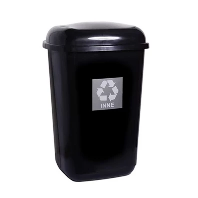 Plafor Quatro MOCCA 45L fekete/ezüst rugós billenő fedeles szemetes