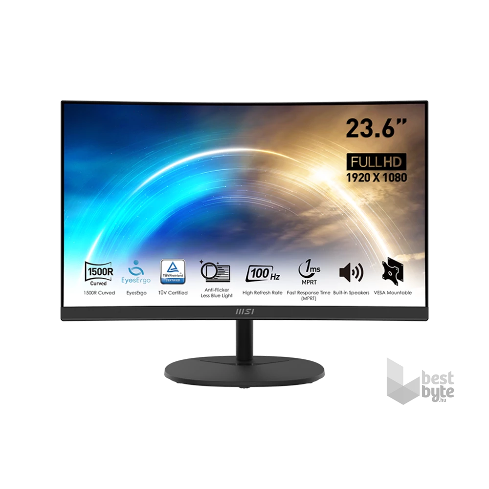 MSI 23,6" PRO MP2412C FHD VA 100Hz HDMI/DP fekete ívelt Business monitor