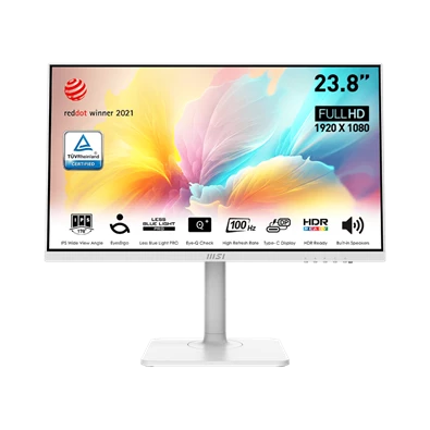 MSI 23,8" Modern MD2412PW FHD IPS 100Hz HDMI/USB-C fehér Business monitor