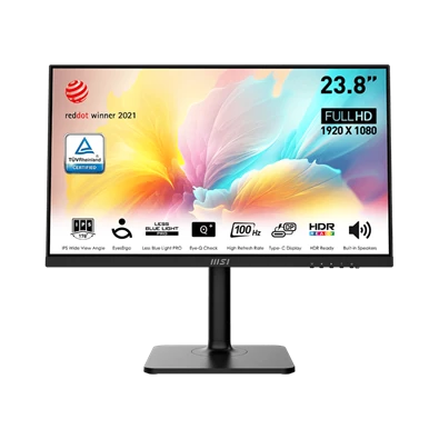 MSI 23,8" Modern MD2412P FHD IPS 100Hz HDMI/USB-C fekete Business monitor